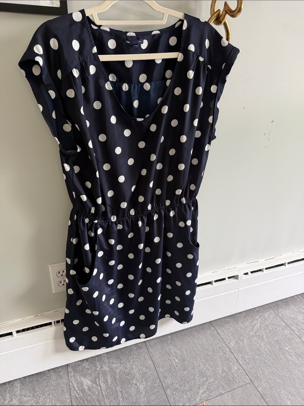 GAP Navy Blue Dress with White Polka Dots